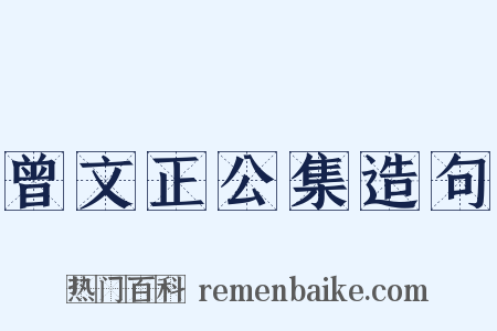 曾文正公集造句是什么意思的图片